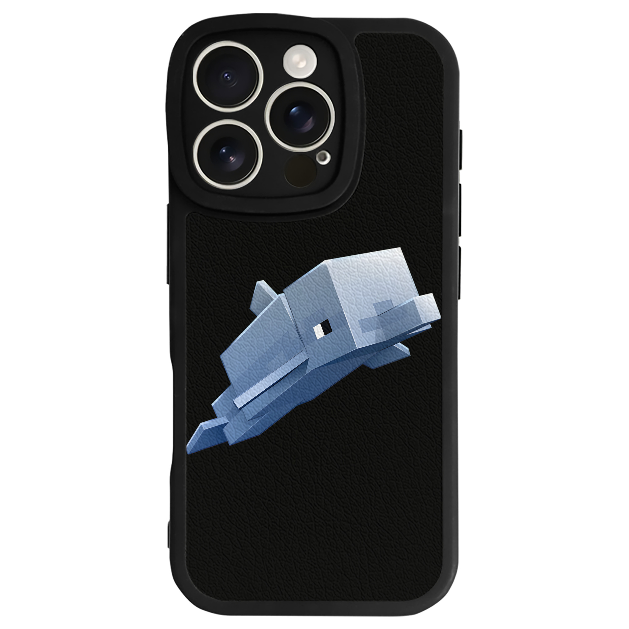 （画像用） マインクラフト ブロックの世界 Minecraft MC Block world 【iPhone 16シリーズ対応】シリコンスマホケース（レザー調） 材質：シリコン